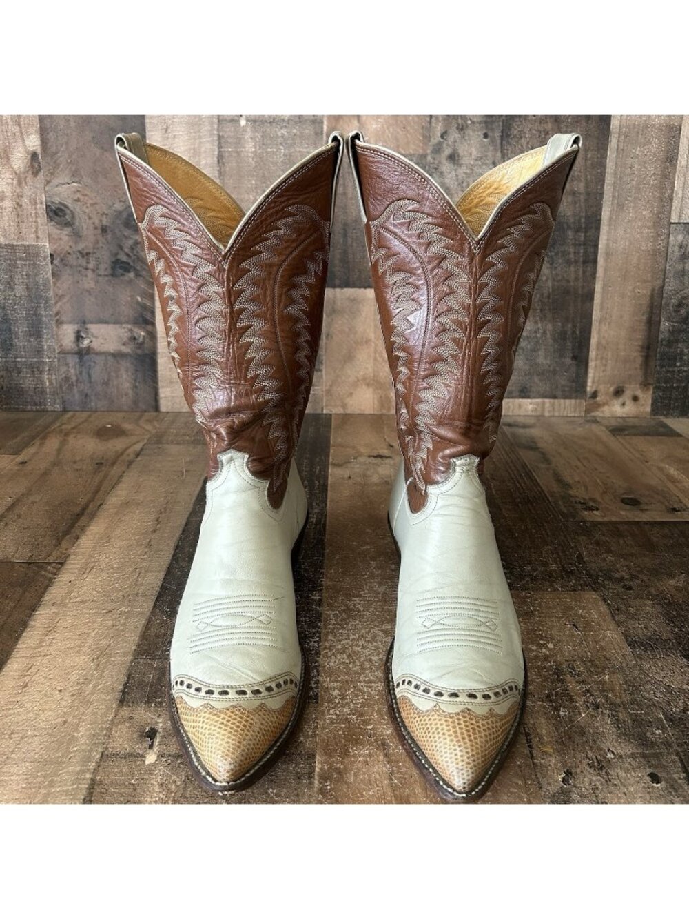 Justin 1207 Vintage Wingtip Western Urban Cowboy Boots Mens 10 D